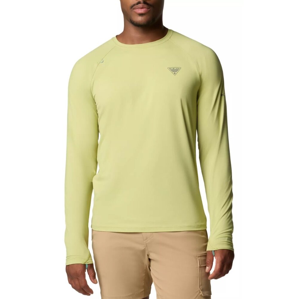 NWT Mens Columbia Large Light Olive Wild Cast Sun Active Fishing Outdoor Shirt